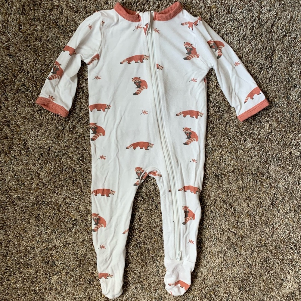 Kyte 0-3 Red Panda Zippered Footie